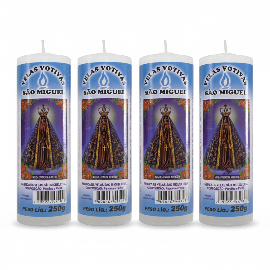 Vela Votiva 250gr Santos Católicos - 04 Unidades