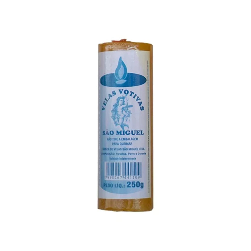 Vela 7 Dias Amarela 250g - Kit Com 4 Unidades