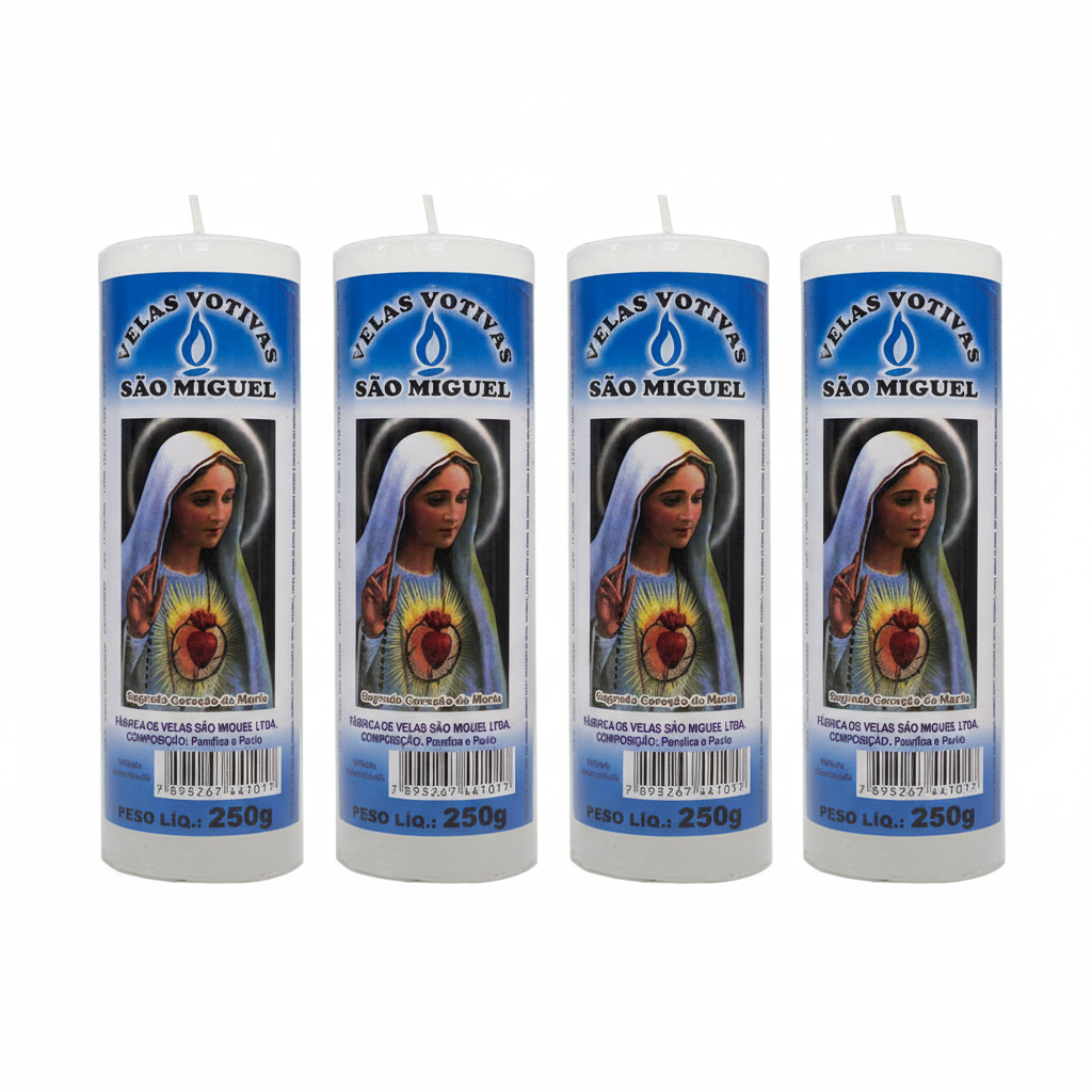 Vela Votiva 250gr Santos Católicos - 04 Unidades
