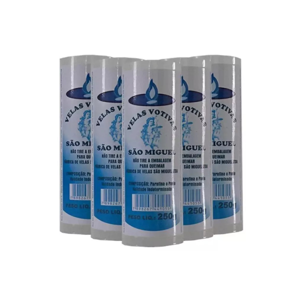 Vela Branca 7 Dias 250g - Kit Com 12 Unidades